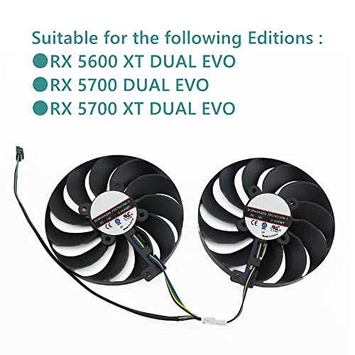 Zamjena ventilatora grafičke kartice Rakstore T129215SU FDC10U12S9 95 mm za ASUS RX 5600 XT RX 5700 5700XT Dual EVO Cooler