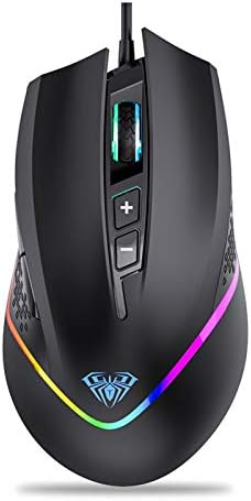 Igrački miš s bočnim gumbima, duginim LED pozadinskim osvjetljenjem, 6400 dpi podesiva, ergonomski optički računalni miševi