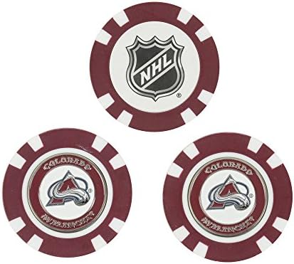 Team Golf NHL Colorado Avalanche Golf Chip Chip Ball Oznake, poker čip veličine s manjim dvostranim oznakama emajla, bojom