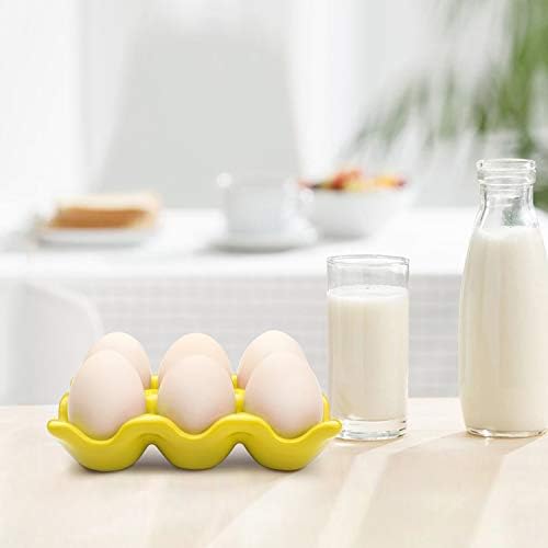 Flexzion Ceramic 6 šalica ladica za jaja - pola tuceta porculanskog držača jaja, spremište za odlaganje organa za skladištenje