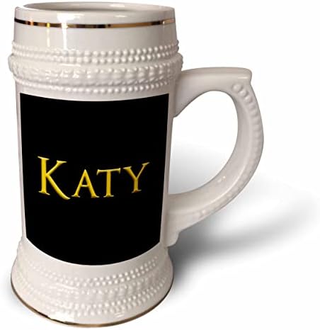3Drose Katy Cool Girl Baby Ime u SAD -u. Žuto na crnoj šarmu. - 22oz Stein šalica