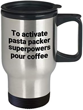 Šalica za putovanja pakiranja tjestenine - smiješna sarkastična noviteta od nehrđajućeg čelika Supersila za kavu za kavu