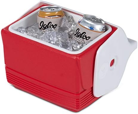 IGloo Playmate Pal 7 kvadratni hladnjak za osobne veličine bijelo, 11,75 x 8,25 x 12-inčni, 7 qt crvena