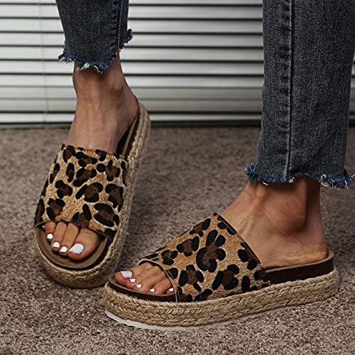Papuče Slipovi za žene žene papuče Ljetne platforme Outdoor casual cipele za nožne prste Otvoreni modni klinovi leopard žene