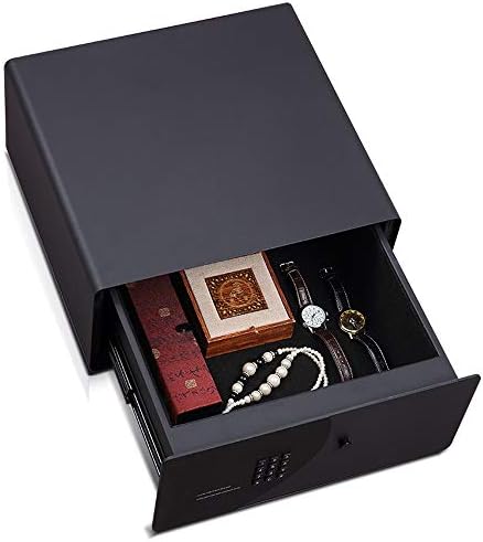 Uvlačivi digitalni sef, sef za ključeve, kućni sef s numeričkom tipkovnicom kubičnih stopa u crnoj boji za nakit, novac,