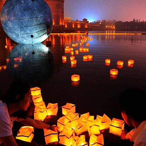 Diagtree 20 Pack kvadratni kineski lampioni Želeći, molitvu, plutajuće, riječno papirnato svjetlo svijeće, plutajuće fenjere