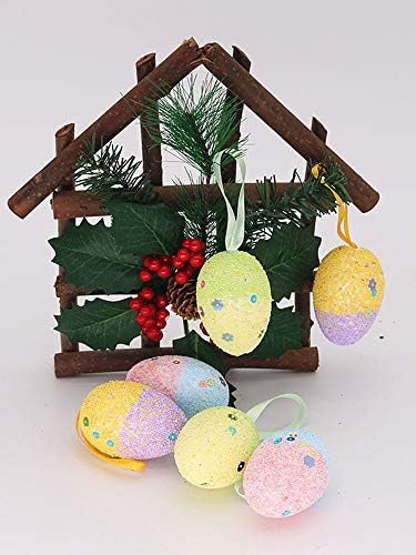 12pcs uskršnja jaja sa svjetlucavim rukotvorinama Dugina svjetlucava jaja 5 ~ 7cm Uskrsni ukrasi za paradu slamnatih šešira