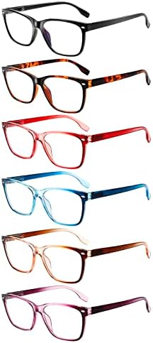 Norperwis 6 naočale za čitanje paketa za žene Plavo svjetlo blokirajući proljetne šarke modne naočale čitatelje za žene