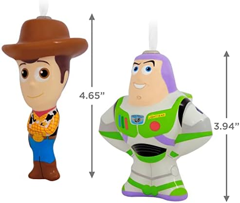 Hallmark Disney/Pixar Priča o igračkama Woody i Buzz Lightyear Decoupage Božićni ukrasi, set od 2