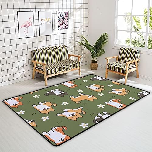 Puzanje zatvorenog tepiha za igranje mat za pseće cvijet zeleno za dnevnu sobu Spavaća soba obrazovni vrtić podne prostirke