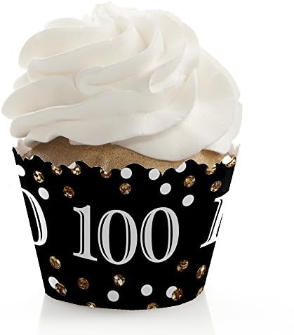 100. rođendan odrasle osobe-zlato-ukrasi za rođendanske zabave - omoti za blagdanske kolače-set od 12