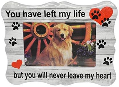 Home-x Paw Print Memorial Ceramic Frame Slika | Poklon za simpatiju kućnih ljubimaca | U znak sjećanja na psa ili mačke