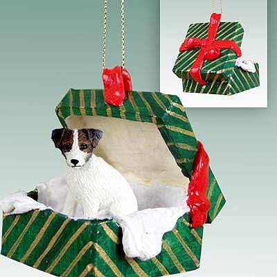 Koncepti razgovora Jack Russell terijer poklon kutija Božićni ukras smeđe -bijelo - divno!