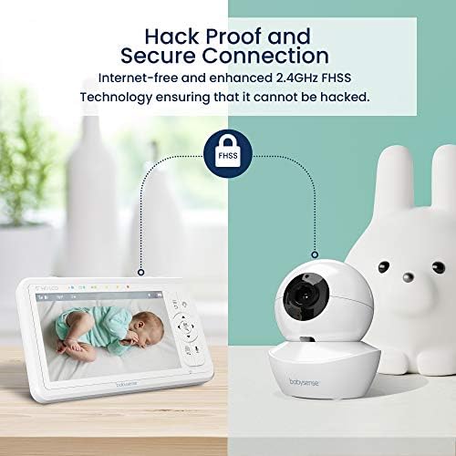 Video monitor za bebe od 5, monitor za bebe s kamerom i zvukom, ugrađeni zvučni i svjetlosni sustav, daljinsko pomicanje