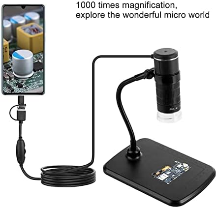 Prijenosni endoskop s povećalom, digitalni mikroskop s 3 u 1 sučeljem digitalni mikroskop s fleksibilnim držačem za mobitel
