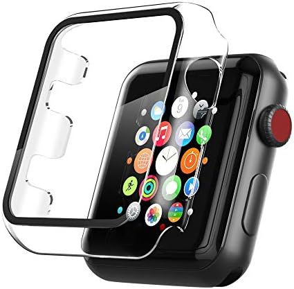 LFAND Tvrdi kućište kompatibilno za Apple Watch Series 3/2 38 mm sa staklenim zaslonskim zaštitnim priborom, svuda oko tvrdog
