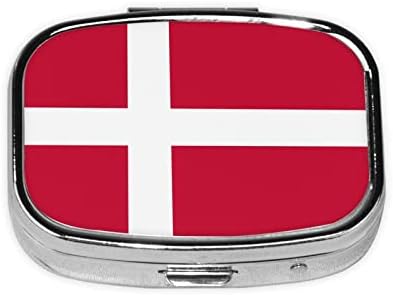 Danska zastava kvadratna mini kutija za tablete putnički organizator lijekova prijenosna metalna kutija za tablete