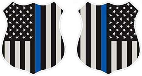 Par - Amerikanci zastave štit potčinjena tanko plava linija naljepnica za provedbu provedbe američke corp policije za spašavanje