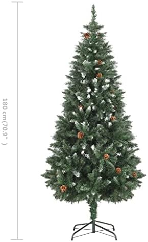 Vidaxl Umjetno božićno drvce s borovim konusima i bijelim sjajem 71