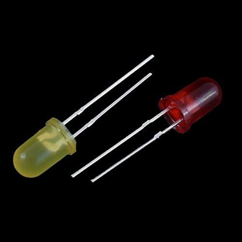 Aexit 50pcs 5 mm diode okrugla crveno žuta difuznog emitirajući diodu LED svjetlost Schottky Diodes žarulja