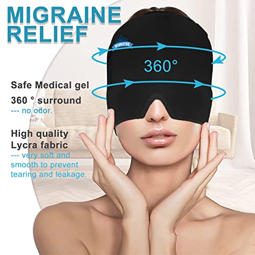 Mybmhtnb migrena reljefna ledena kapica 360 ° Okružni gel maska ​​za spavanje za reljefnu kapka ， loš san ， glavobolja ，