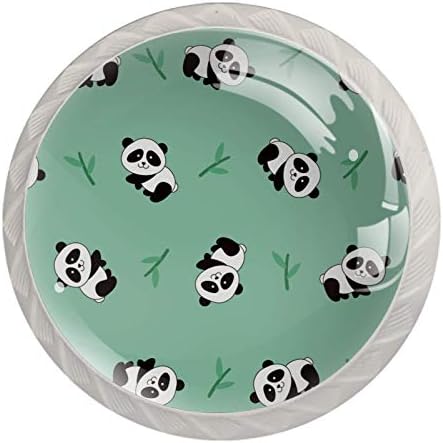 Savršena Panda sa zelenim bambusovim vratima ladica ladica ukras namještaja za kuhinjski ormar toaletni stolić