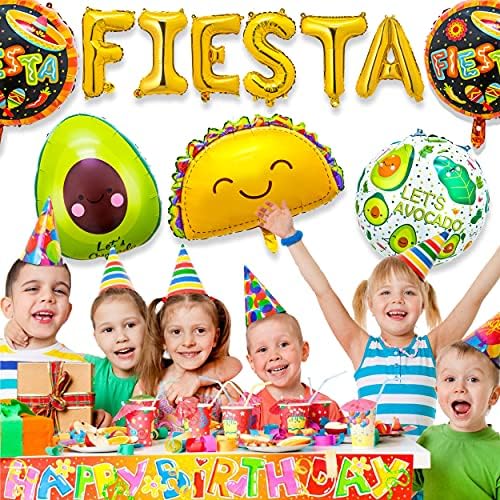 Pribor za ukrašavanje zabave Fiesta baloni od folije Fiesta 13pcs Meksički Taco Lama kaktus avokado balon za cinco de Maio