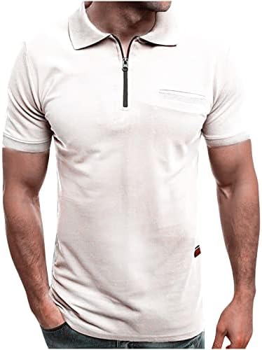 Ležerne polo majice za muškarce ljeto 2023, majice za golf običnog kroja s patentnim zatvaračem, jednobojne majice kratkih
