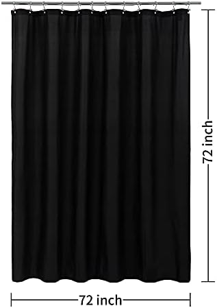 Obloga za zavjese za tuširanje od vodootporne tkanine od 3 magneta-mekana crna zavjesa za tuširanje hotelske kvalitete, lagana