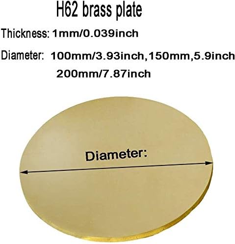 Mesingana ploča mjedeni disk okrugla ploča ploča od legure bakra 962 čvrsti krug debljine 1 mm 1kom, promjer: 200 mm, veličina: