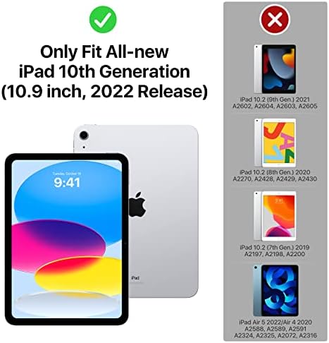 Slučaj moko tipkovnice za iPad slučaj 10. generacije s tipkovnicom, magnetskom poklopcem za višestruki kutnicu za iPad 10,9