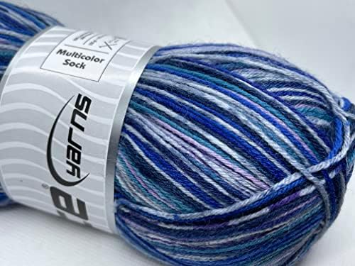 Višebojna pređa za čarape - 100 grama 420 metara najfinije pređe za pletenje čarapa-plava, lila, siva
