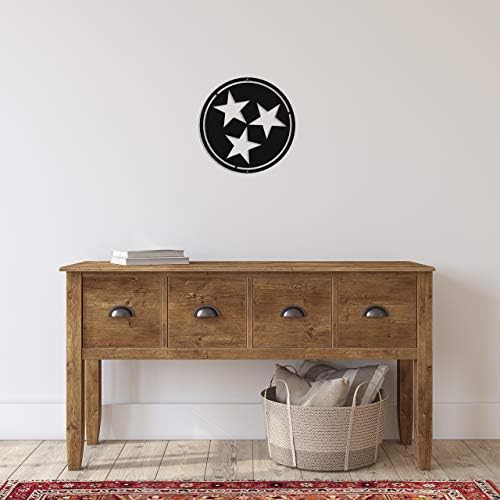 Velika igra Čelik simbol zastave države Tennessee s tri zvjezdice metalni zidni umjetnički znak laserski rez za kuću kolibe