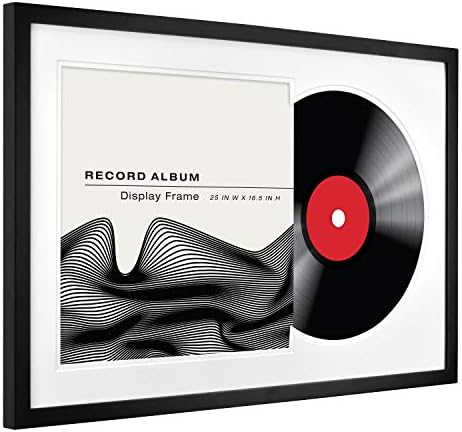MCS Double Groove Record Abum Frame, Black, 16,5 x 25 in & Double Groove Record Record Frame, Grey, 16,5 x 25 u