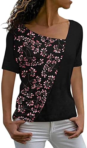 Majice djevojke jesen ljetna odjeća s kratkim rukavima obična fit v vrat pamuk grafički brunch bluza majica za ženske wy