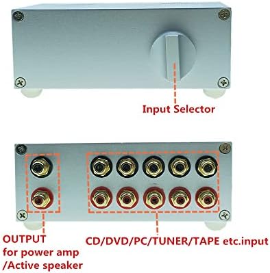 Debeli 5 ulaz 1 izlaz / 1 u 5 izlaznih hiFi pasivnih audio ulaznih signala odabir audio signala prekidač signala Splitter