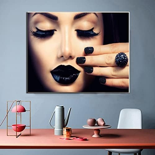 Ljepota i umjetnički plakati salon ukras crni ruž za ruž za nokte modne plakate zidne umjetničke slike platno zid dekor home