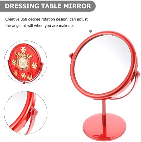 Amosfun ispraznost desk ogledalo osjetljivo kineski stil vjenčanja ogledalo min ogledalo ogledalo vjenčanje ogledalo osvijetljeno