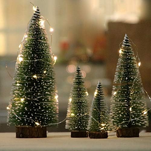 ABAODAM 5 PCS Mini božićno drvce radne površine Mali ukras Cedar Cedar sa svjetiljkom za kućni božićni ukras zabave