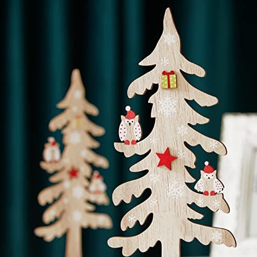 XIOS božićni ukras drvena božićno drvce sova ukras ručno oslikana radna površina mala drveća hotel tržni centar recepcija