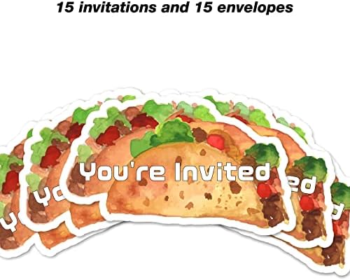 Fiesta Taco BOOT Dječji tuš za tuširanje pozivnice oblikovane pozivnice za popunjavanje od 15 s omotnicama Taco poziva kartice