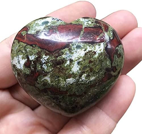 Hslutiee 1,7 Polirano kristalno srce Ljubavni džepni kamen, ručno isklesani glatko u obliku srca briga kamen zacjeljivanje