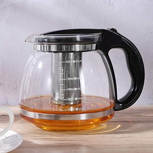 Labavi čajnik s čajnim pločama čajnik 2000 ml stakleni čajnik čaj čaj čaj stakleni čaj od nehrđajućeg čelika filtar stakleni