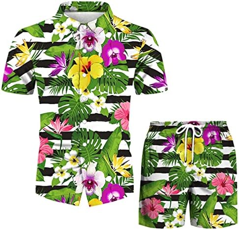 Obloženi kratki rukavi tiskani kratke hlače casual majica set set muških proljetnih ljeta povremenih muških odijela blistavo