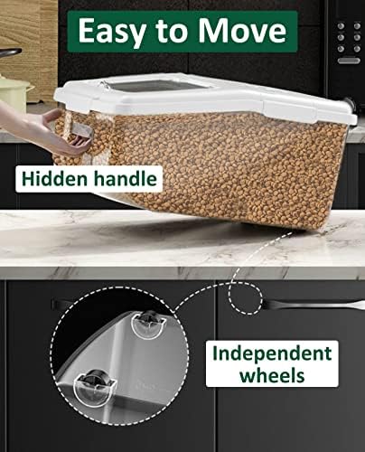 Hermetički zatvoreni spremnik za hranu za mačke 8 lb spremnici za hranu za kućne ljubimce s kotačem prozirni plastični dozator