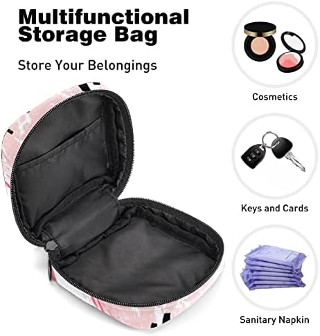 Torba za pohranu higijenskih uložaka, periodična torba, torba za higijenske uloške, mala kozmetička torba, ružičasti uzorak