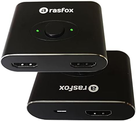 Rasfox AB201 HDMI Switch, 4K@60Hz HDMI razdjelnik, HDMI Switch 2 u 1 Out, HDMI Switch Splitter, HDMI 2.0 BI-Direction Switch,