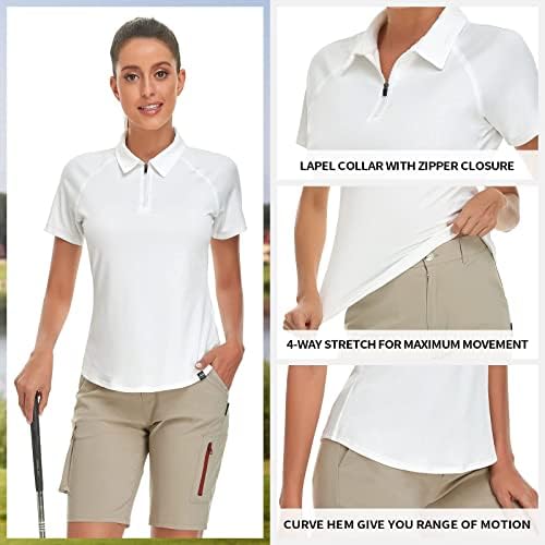 Soneven ženska košulja s kratkim rukavima vlaga vlaga Wicking atletski golf polo majice teniske majice suhe fit