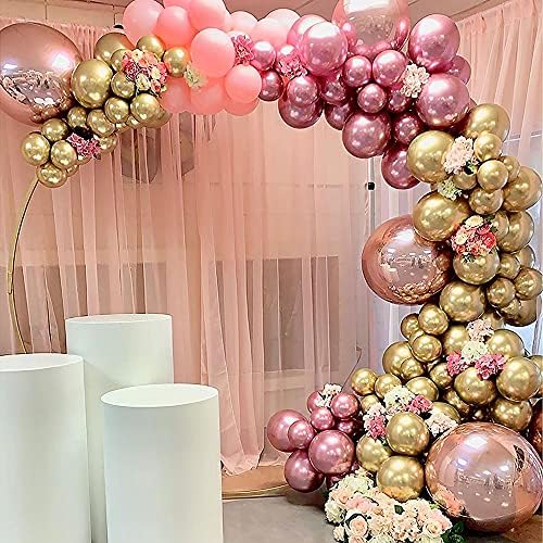 Ružičasti ružičasti baloni Garland Arch Kit 124pcs ruža 4d baloni za rođendansku zabavu ukras vjenčanja za bebe tuš dom božićni