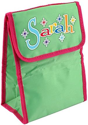 Veličina 9 Personalizirana torba za ručak, zelena/ružičasta